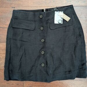 J. Crew Black Button-Down Mini Skirt